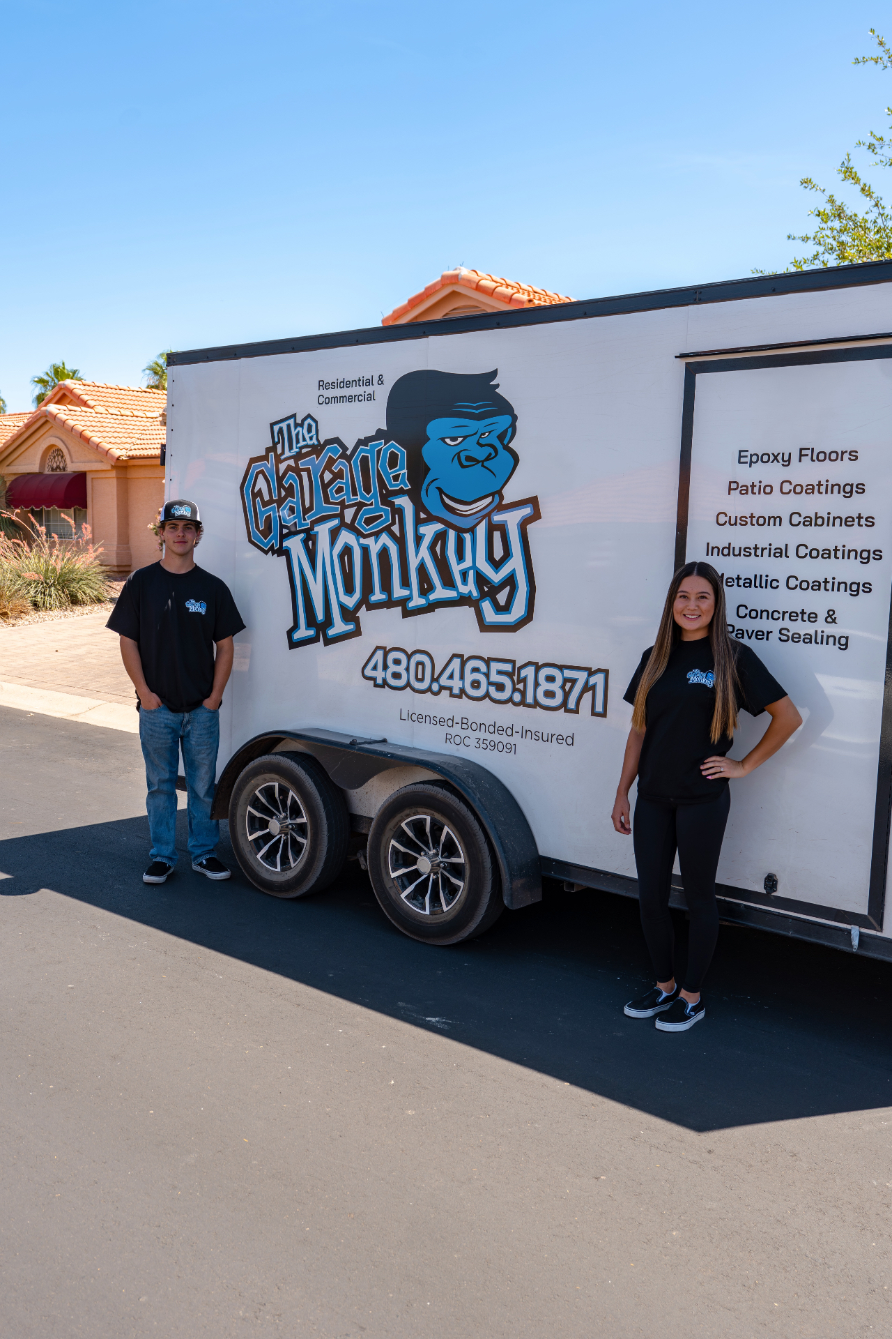 The Garage Monkey owners and team on the job