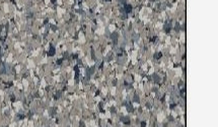 Stonewash decorative flake floor coating sample