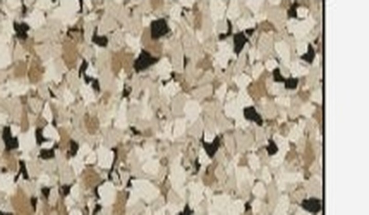 Shoreline decorative flake floor coating sample